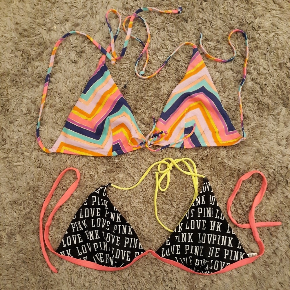 2 Victoria's Secret bathing suit tops. Large